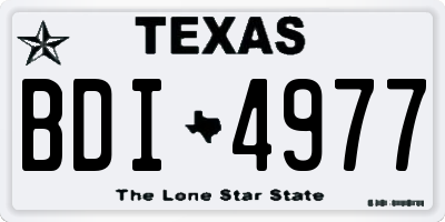 TX license plate BDI4977