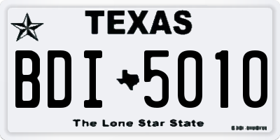 TX license plate BDI5010