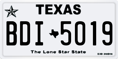 TX license plate BDI5019