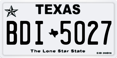 TX license plate BDI5027