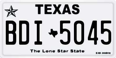 TX license plate BDI5045
