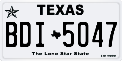 TX license plate BDI5047