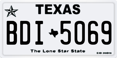 TX license plate BDI5069