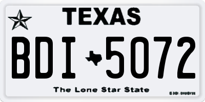 TX license plate BDI5072