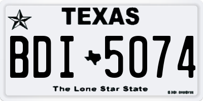 TX license plate BDI5074