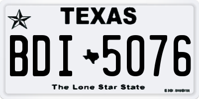 TX license plate BDI5076