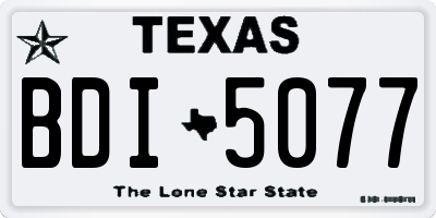 TX license plate BDI5077