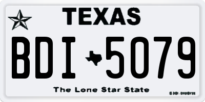 TX license plate BDI5079