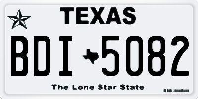 TX license plate BDI5082