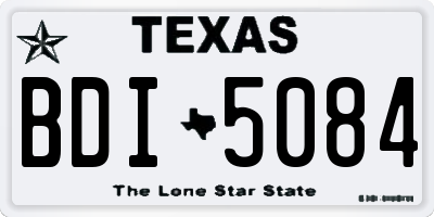 TX license plate BDI5084
