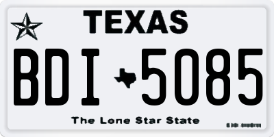 TX license plate BDI5085