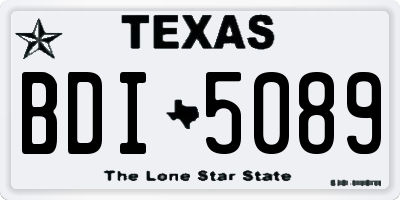 TX license plate BDI5089