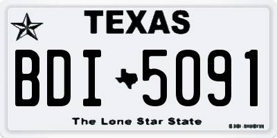 TX license plate BDI5091