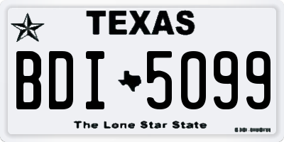 TX license plate BDI5099