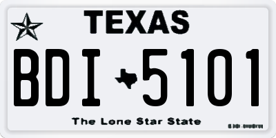TX license plate BDI5101