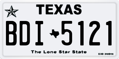 TX license plate BDI5121