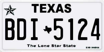 TX license plate BDI5124