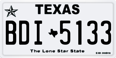 TX license plate BDI5133