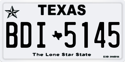 TX license plate BDI5145