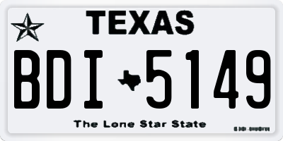 TX license plate BDI5149