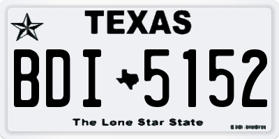 TX license plate BDI5152