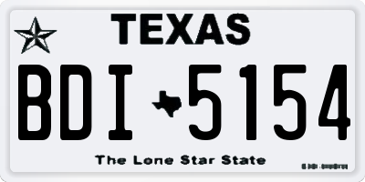 TX license plate BDI5154