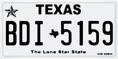 TX license plate BDI5159