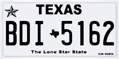 TX license plate BDI5162
