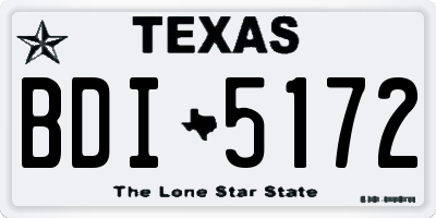 TX license plate BDI5172