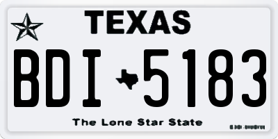 TX license plate BDI5183