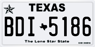 TX license plate BDI5186