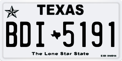 TX license plate BDI5191