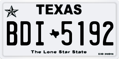 TX license plate BDI5192