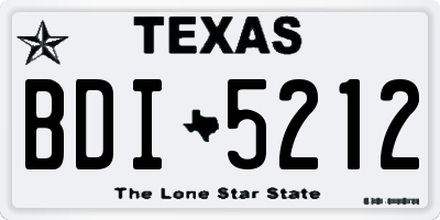 TX license plate BDI5212