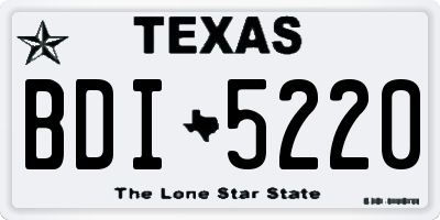 TX license plate BDI5220
