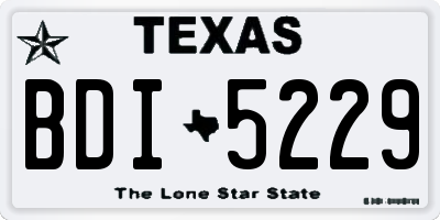 TX license plate BDI5229