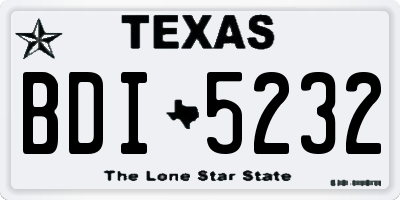 TX license plate BDI5232