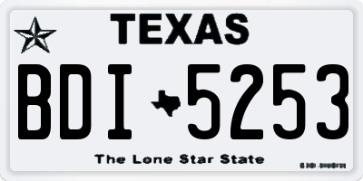 TX license plate BDI5253