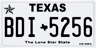 TX license plate BDI5256