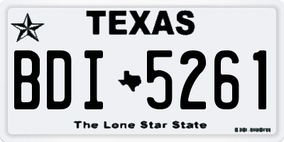 TX license plate BDI5261