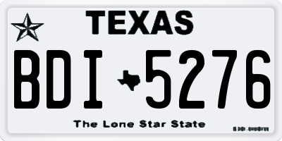 TX license plate BDI5276