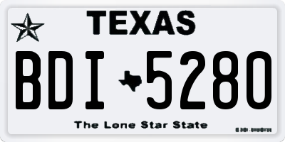TX license plate BDI5280