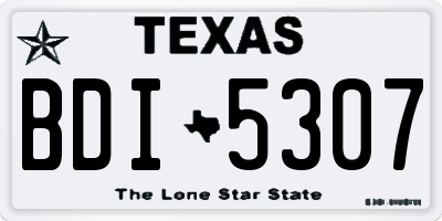 TX license plate BDI5307
