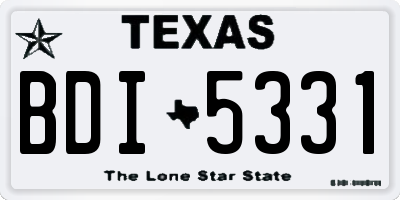 TX license plate BDI5331