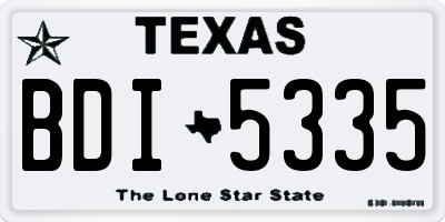 TX license plate BDI5335