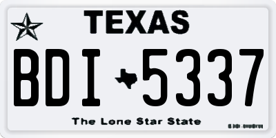 TX license plate BDI5337