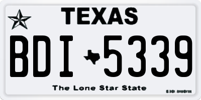 TX license plate BDI5339