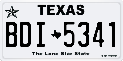 TX license plate BDI5341