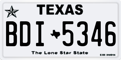 TX license plate BDI5346