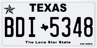 TX license plate BDI5348